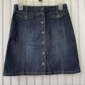 Ann Taylor 0P Dark Denim Skirt